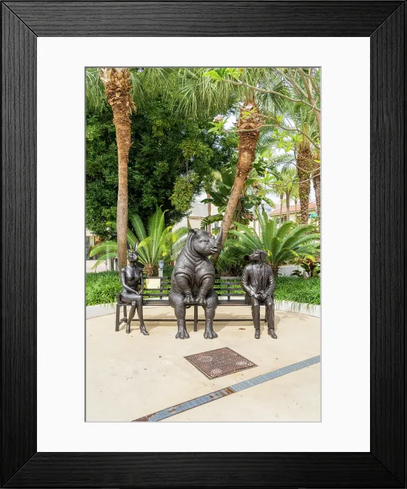 Framed Print : The White rhino bench of friendship by Gillie and Marc, Lincoln Road Mall, South Beach, Miami, Florida, USA Framed Print : The White rhino bench of friendship by Gillie and Marc, Lincoln Road Mall, South Beach, Miami, Florida, USA