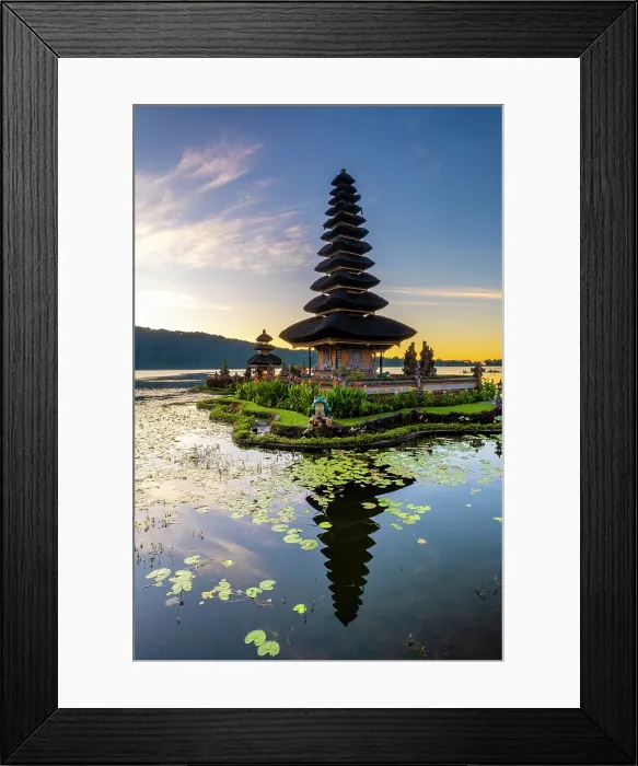 Framed Print : Thatched Meru (pagoda) at Ulun Danu Beratan Temple, Lake Bratan (Lake Beratan), Bali, Indonesia Framed Print : Thatched Meru (pagoda) at Ulun Danu Beratan Temple, Lake Bratan (Lake Beratan), Bali, Indonesia