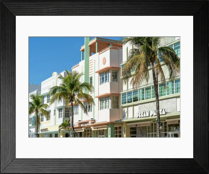Framed Print : Art Deco facade, Ocean Drive, South Beach, Miami, Florida, USA Framed Print : Art Deco facade, Ocean Drive, South Beach, Miami, Florida, USA