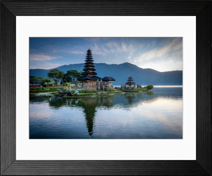 Framed Print : Thatched Meru (pagoda) at Ulun Danu Beratan Temple, Lake Bratan (Lake Beratan), Bali, Indonesia Framed Print : Thatched Meru (pagoda) at Ulun Danu Beratan Temple, Lake Bratan (Lake Beratan), Bali, Indonesia