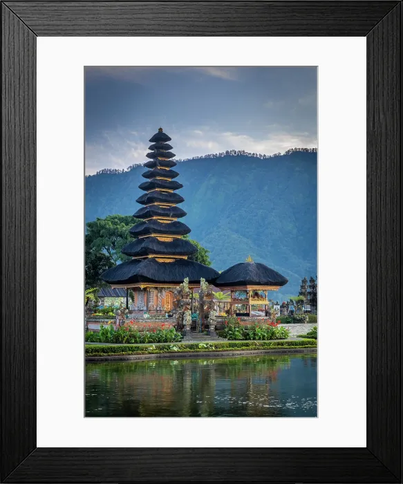 Framed Print : Thatched Meru (pagoda) at Ulun Danu Beratan Temple, Lake Bratan (Lake Beratan), Bali, Indonesia Framed Print : Thatched Meru (pagoda) at Ulun Danu Beratan Temple, Lake Bratan (Lake Beratan), Bali, Indonesia