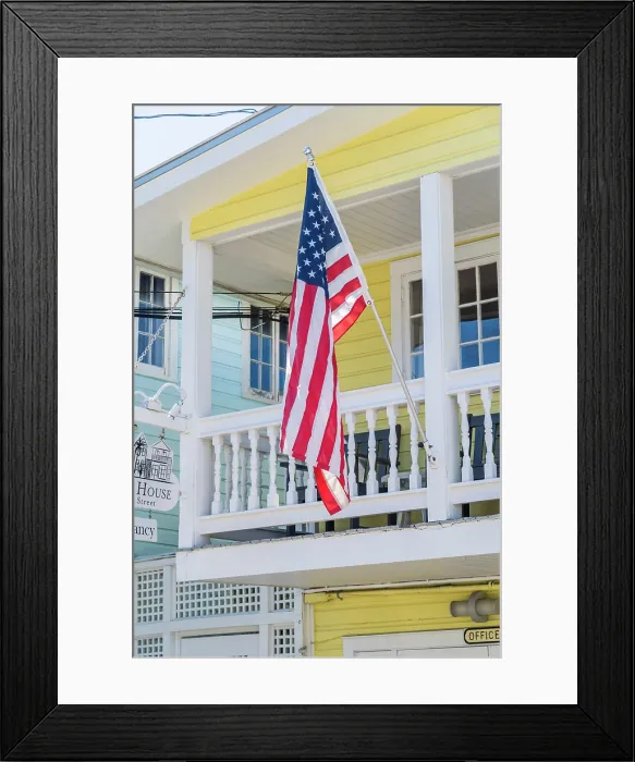 Framed Print : American Flag, Key West, Florida Keys, Florida, USA Framed Print : American Flag, Key West, Florida Keys, Florida, USA