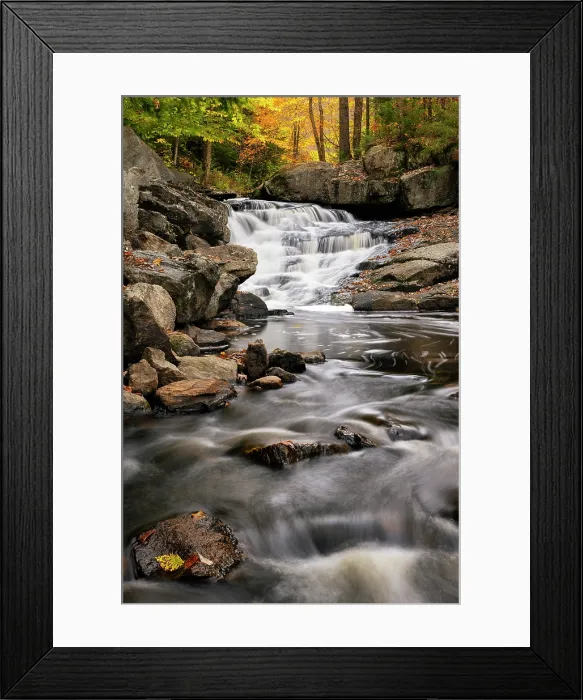 Framed Print : Whiskey Brook Falls in autumn, Adirondack Mountains, New York, USA Framed Print : Whiskey Brook Falls in autumn, Adirondack Mountains, New York, USA