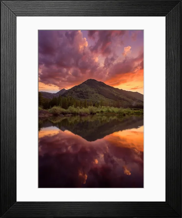 Framed Print : Sunset reflection of Rocky Mountains, Crested Butte, Colorado, USA Framed Print : Sunset reflection of Rocky Mountains, Crested Butte, Colorado, USA