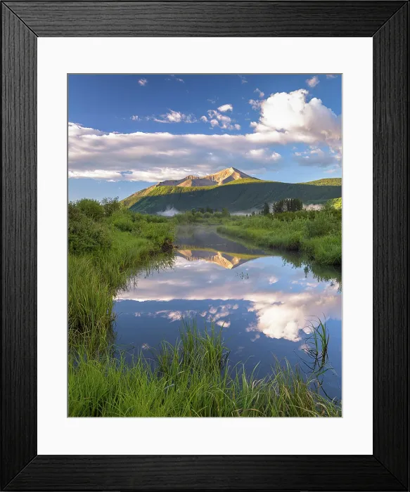 Framed Print : Whetstone Mountain reflection, Crested Butte, Colorado, USA