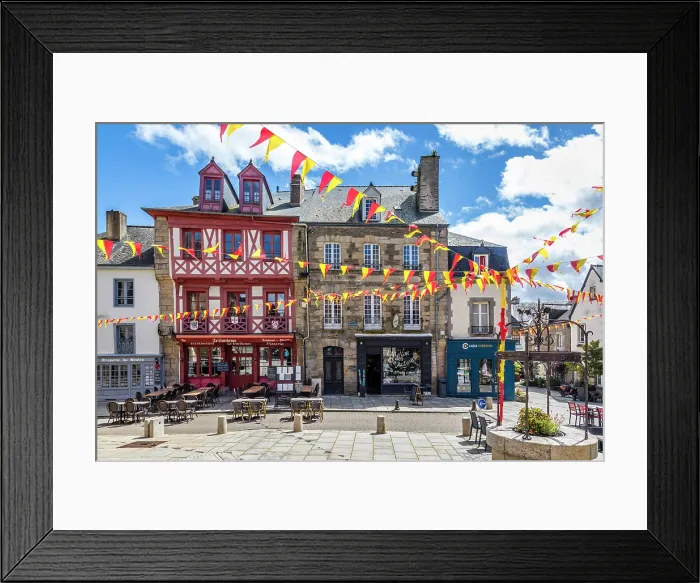 Framed Print : Historic houses on Rue des Vierges in the old town of Josselin, Morbihan, Brittany, France Framed Print : Historic houses on Rue des Vierges in the old town of Josselin, Morbihan, Brittany, France