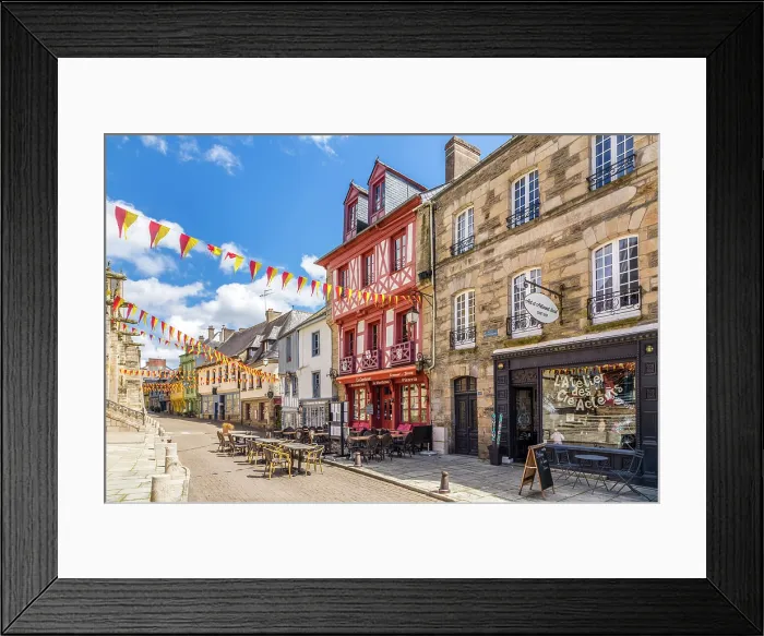 Framed Print : Historic houses on Rue des Vierges in the old town of Josselin, Morbihan, Brittany, France Framed Print : Historic houses on Rue des Vierges in the old town of Josselin, Morbihan, Brittany, France