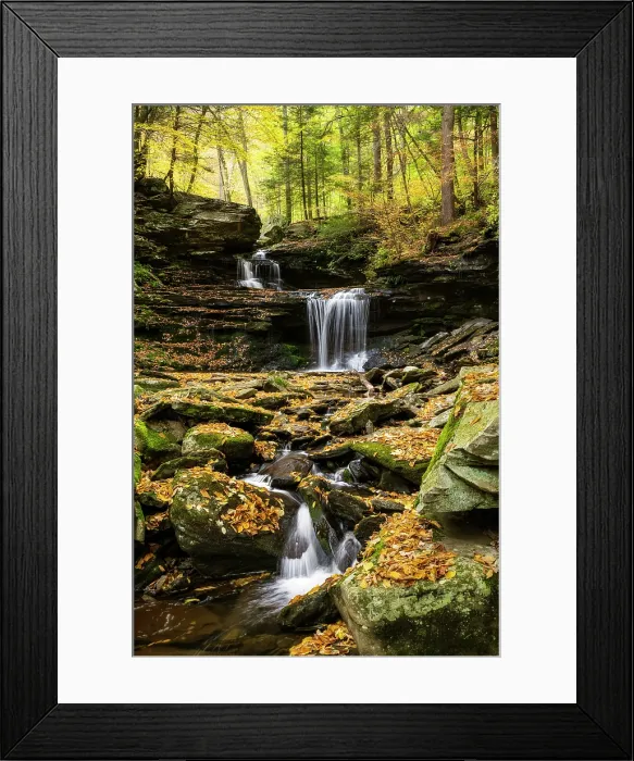 Framed Print : B. Reynolds Falls in Autumn, Ricketts Glen State Park, Benton, Pennsylvania, USA Framed Print : B. Reynolds Falls in Autumn, Ricketts Glen State Park, Benton, Pennsylvania, USA