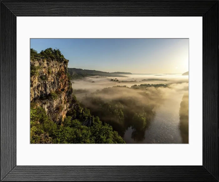 Framed Print : Dordogne River, at dawn, Floirac, Lot, Occitanie, France Framed Print : Dordogne River, at dawn, Floirac, Lot, Occitanie, France
