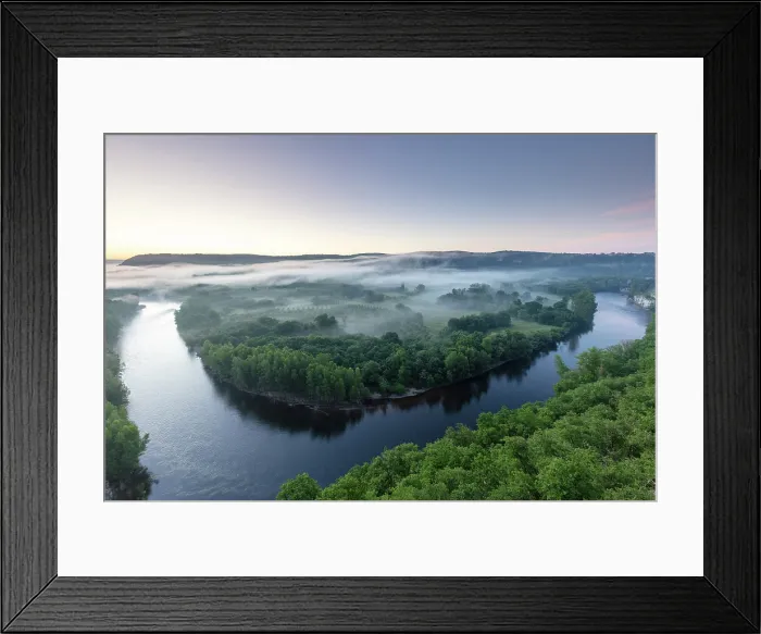 Framed Print : Dordogne River, at dawn, Floirac, Lot, Occitanie, France Framed Print : Dordogne River, at dawn, Floirac, Lot, Occitanie, France