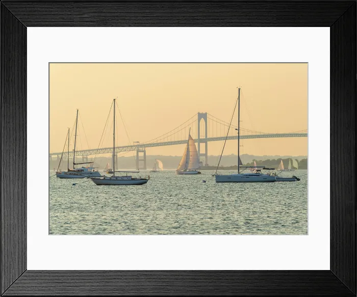 Framed Print : USA, Rhode Island, Newport, Narragansett Bay, Claiborne Pell Bridge or Newport Bridge Framed Print : USA, Rhode Island, Newport, Narragansett Bay, Claiborne Pell Bridge or Newport Bridge