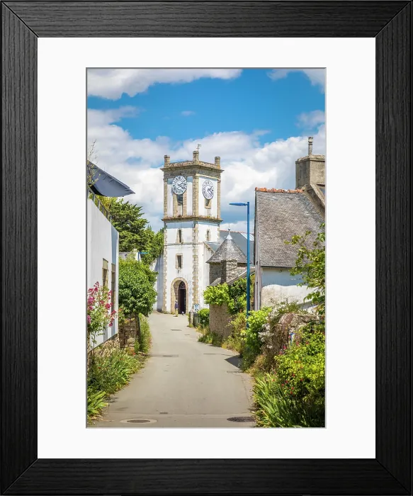 Framed Print : Saint-Michel Church on the Ile-aux-Moines in the Gulf of Morbihan, Morbihan, Brittany, France Framed Print : Saint-Michel Church on the Ile-aux-Moines in the Gulf of Morbihan, Morbihan, Brittany, France
