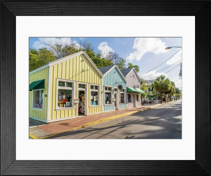 Framed Print : Colourful stores, Key West, Florida, USA Framed Print : Colourful stores, Key West, Florida, USA