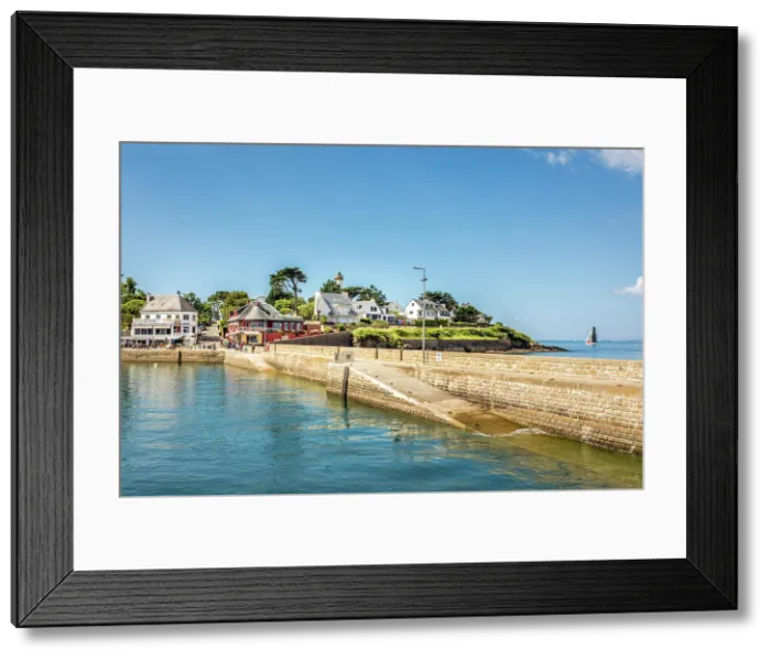 Framed Print : Port-Navalo pier in the Gulf of Morbihan, Arzon, Morbihan, Brittany, France Framed Print : Port-Navalo pier in the Gulf of Morbihan, Arzon, Morbihan, Brittany, France