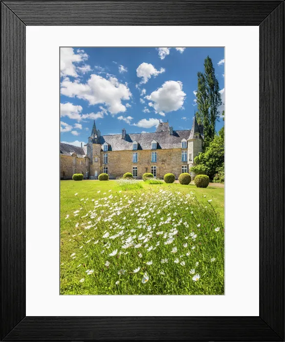 Framed Print : Jardins du Manoir du Colombier, Henon, Cotes-d'Armor, Brittany, France