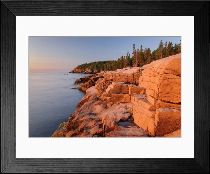 Framed Print : Sunrise along rocky coast of Acadia National Park, Maine, USA Framed Print : Sunrise along rocky coast of Acadia National Park, Maine, USA