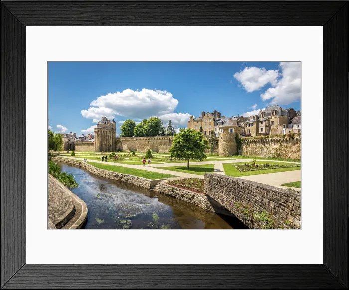 Framed Print : Jardin des Remparts, gardens at the former fortification wall, Vannes, Morbihan, Brittany, France