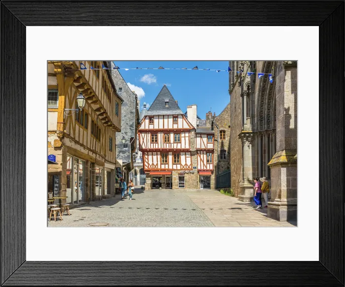 Framed Print : Historic Hachwerk houses in the old town of Vannes, Morbihan, Brittany, France Framed Print : Historic Hachwerk houses in the old town of Vannes, Morbihan, Brittany, France