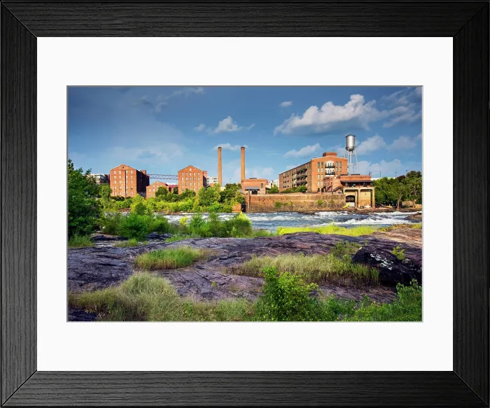 Framed Print : USA, Augusta, Georgia, Columbus, Chattahoochee River, Restored Textile Mill Buildings Framed Print : USA, Augusta, Georgia, Columbus, Chattahoochee River, Restored Textile Mill Buildings