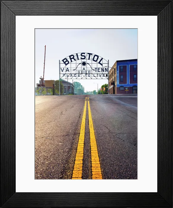Framed Print : USA, Bristol, Virginia, Tennessee, Twin Cities, State Line Runs Down The Middle Of Its Main Street, State Street, 1920s Historic Bristol Sign, National Register Of Historic Places Framed Print : USA, Bristol, Virginia, Tennessee, Twin Cities, State Line Runs Down The Middle Of Its Main Street, State Street, 1920s Historic Bristol Sign, National Register Of Historic Places