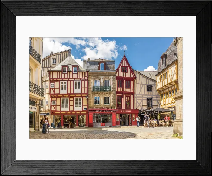 Framed Print : Historic Hachwerk houses in the old town of Vannes, Morbihan, Brittany, France Framed Print : Historic Hachwerk houses in the old town of Vannes, Morbihan, Brittany, France