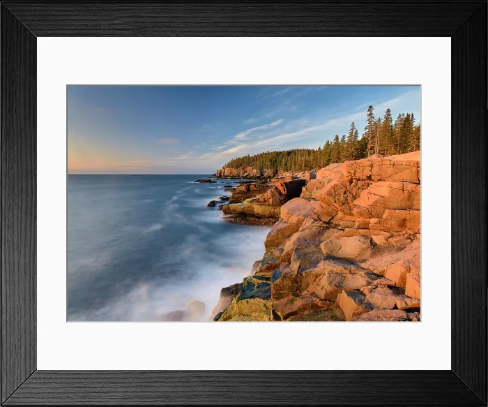Framed Print : Sunrise along coast at Acadia National Park, Maine, USA Framed Print : Sunrise along coast at Acadia National Park, Maine, USA