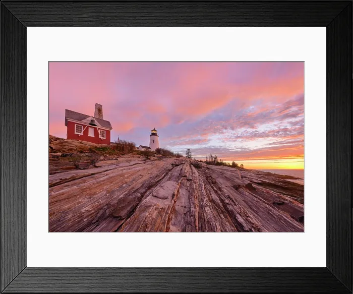 Framed Print : Sunrise at Pemqauid Point Lighthouse, Bristol, Maine, USA Framed Print : Sunrise at Pemqauid Point Lighthouse, Bristol, Maine, USA