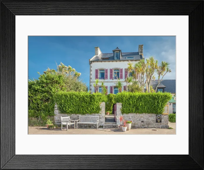 Framed Print : Pretty house with palm trees on the Ile de Batz, Finistere, Brittany, France Framed Print : Pretty house with palm trees on the Ile de Batz, Finistere, Brittany, France