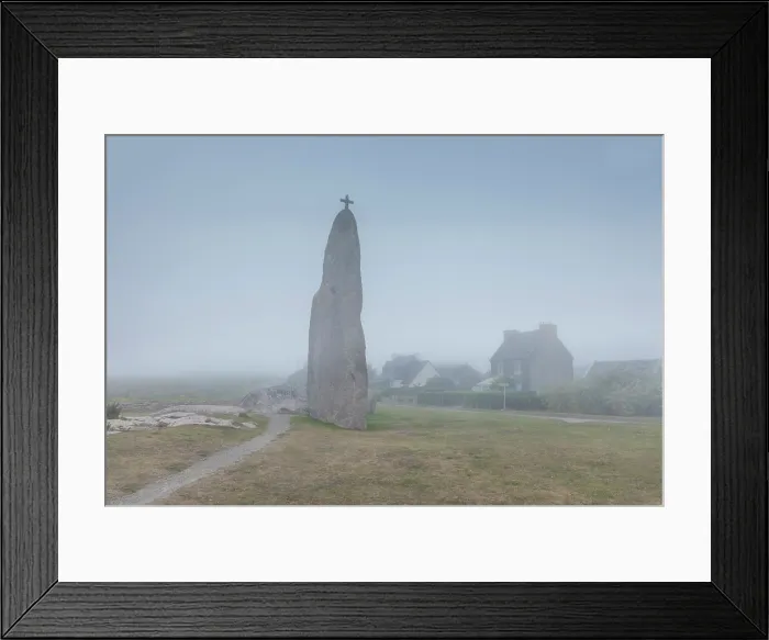 Framed Print : Menhir of Men Marz in Brignogan-Plages, Finistere, Brittany, France Framed Print : Menhir of Men Marz in Brignogan-Plages, Finistere, Brittany, France