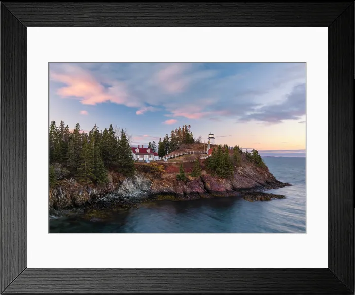 Framed Print : Sunset at Owl's Head Lighthouse, Owll's Head, Maine, USA Framed Print : Sunset at Owl's Head Lighthouse, Owll's Head, Maine, USA