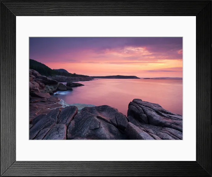 Framed Print : Sunrise on coast at Acadia National Park, Maine, USA Framed Print : Sunrise on coast at Acadia National Park, Maine, USA