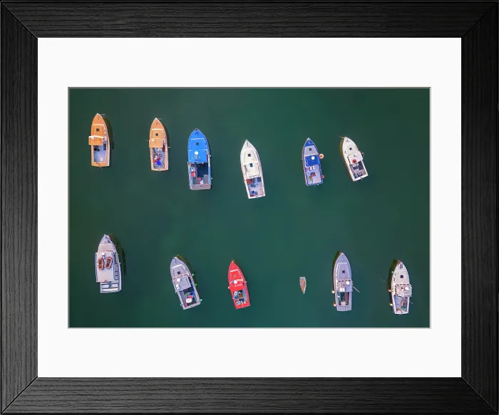 Framed Print : Aerial view of boats at Perkins Cove, Ogunquit, Maine, USA Framed Print : Aerial view of boats at Perkins Cove, Ogunquit, Maine, USA