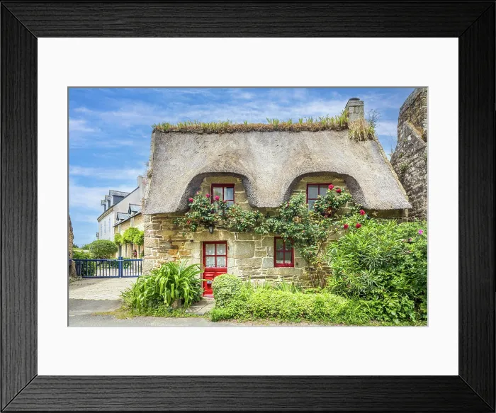 Framed Print : Historic thatched-roof house in the hamlet of Kercanic, Nevez, Finistere, Brittany, France Framed Print : Historic thatched-roof house in the hamlet of Kercanic, Nevez, Finistere, Brittany, France