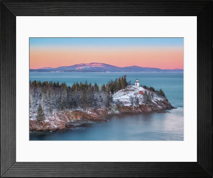 Framed Print : Sunrise over Owl's Head Light in Owl's Head, Maine, USA Framed Print : Sunrise over Owl's Head Light in Owl's Head, Maine, USA