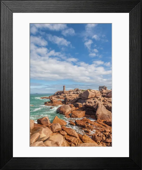 Framed Print : Rocky coast at the Phare de Ploumanac'h on the Cote de Granit Rose, Finistere, Brittany, France Framed Print : Rocky coast at the Phare de Ploumanac'h on the Cote de Granit Rose, Finistere, Brittany, France