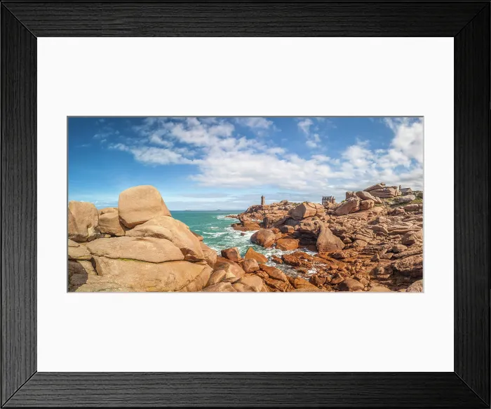 Framed Print : Rocky coast at the Phare de Ploumanac'h on the Cote de Granit Rose, Cotes-d'Armor, Brittany, France Framed Print : Rocky coast at the Phare de Ploumanac'h on the Cote de Granit Rose, Cotes-d'Armor, Brittany, France