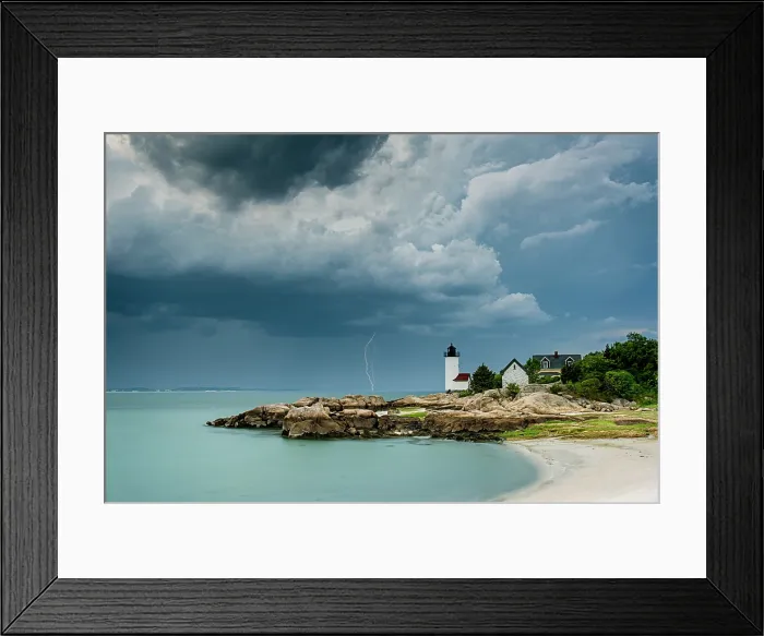 Framed Print : Lightning bolt over Annisquam Harbor Light Station in Gloucester, Massachusetts, USA Framed Print : Lightning bolt over Annisquam Harbor Light Station in Gloucester, Massachusetts, USA