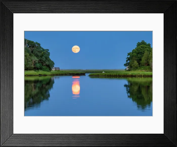 Framed Print : Full moon rising over Salt Pond on Cape Cod, Eastham, Massachusetts, USA Framed Print : Full moon rising over Salt Pond on Cape Cod, Eastham, Massachusetts, USA