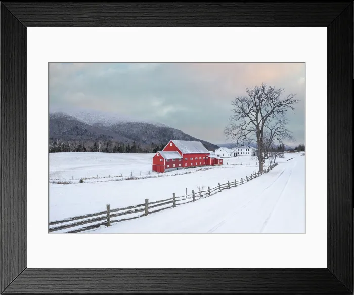 Framed Print : Winter at historic Pioneer Farm with farmer fence, Columbia, New Hampshire, USA Framed Print : Winter at historic Pioneer Farm with farmer fence, Columbia, New Hampshire, USA