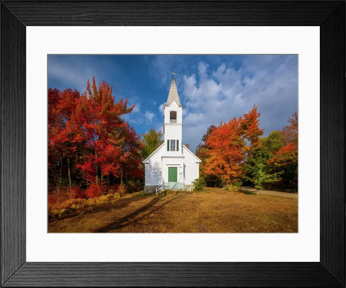 Framed Print : Saint John's United Methodist Church in autumn, Jefferson, New Hampshire, USA Framed Print : Saint John's United Methodist Church in autumn, Jefferson, New Hampshire, USA