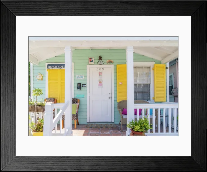 Framed Print : Colourful house decorated for Easter, Key West, Florida, USA Framed Print : Colourful house decorated for Easter, Key West, Florida, USA
