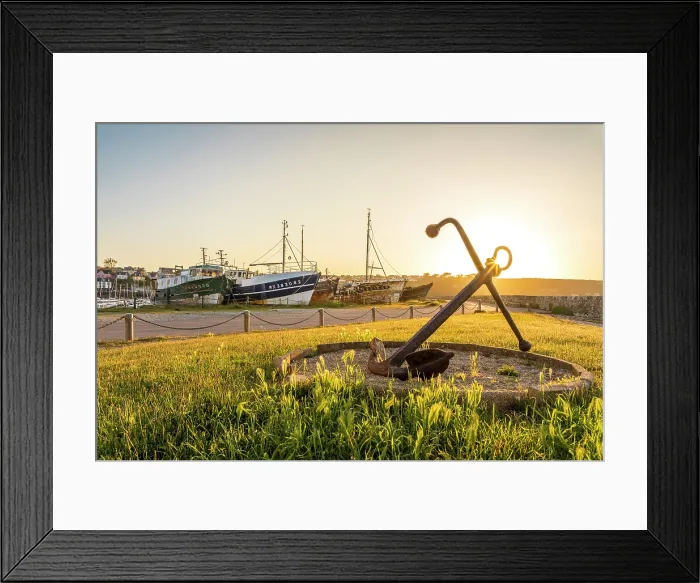 Framed Print : Old anchor with Cimetiere de Bateaux at the port of Camaret-sur-Mer, Crozon Peninsula, Finistere, Brittany, France Framed Print : Old anchor with Cimetiere de Bateaux at the port of Camaret-sur-Mer, Crozon Peninsula, Finistere, Brittany, France