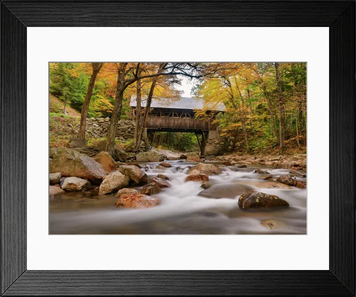 Framed Print : The Flume Covered Bridge in autumn, White Mountain National Park, Franconia Notch State Park, New Hampshire, USA Framed Print : The Flume Covered Bridge in autumn, White Mountain National Park, Franconia Notch State Park, New Hampshire, USA
