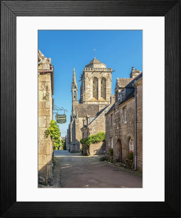 Framed Print : Historic granite stone houses at Place de l'Eglise in Locronan, Finistere, Brittany, France Framed Print : Historic granite stone houses at Place de l'Eglise in Locronan, Finistere, Brittany, France