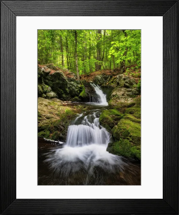 Framed Print : Whittier Falls, Brook Walk, Moultonborough, New Hampshire, USA