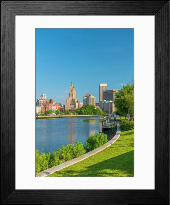 Framed Print : USA, Rhode Island, Providence, Downtown skyline and Providence River Framed Print : USA, Rhode Island, Providence, Downtown skyline and Providence River