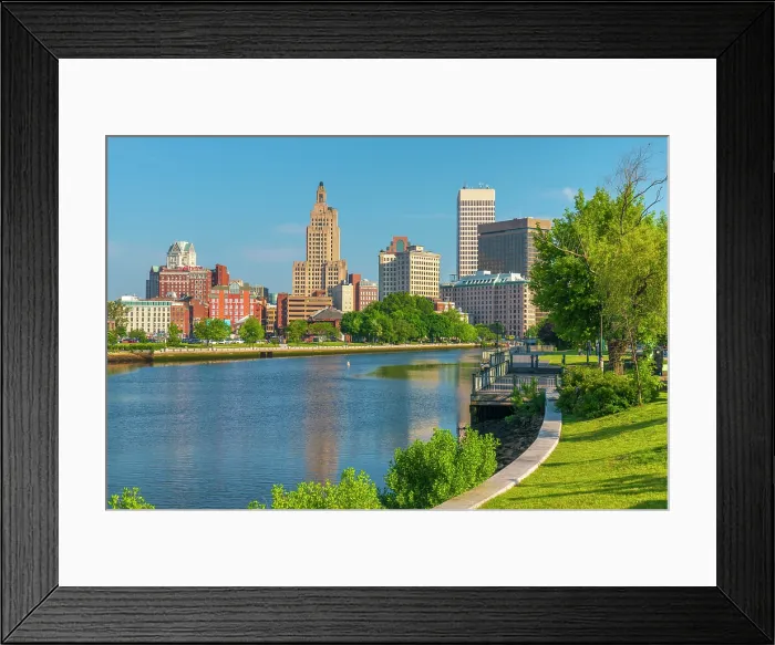 Framed Print : USA, Rhode Island, Providence, Downtown skyline and Providence River Framed Print : USA, Rhode Island, Providence, Downtown skyline and Providence River