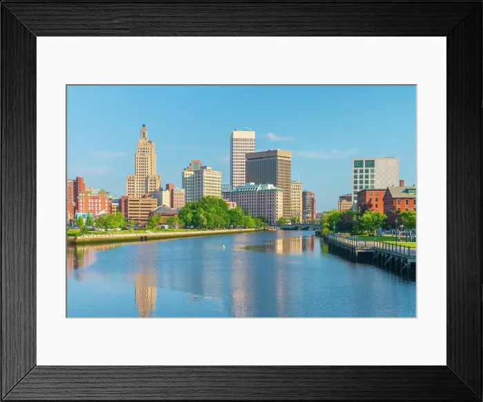 Framed Print : USA, Rhode Island, Providence, Downtown skyline and Providence River Framed Print : USA, Rhode Island, Providence, Downtown skyline and Providence River