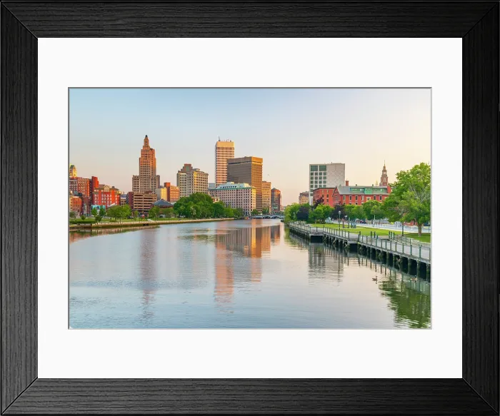 Framed Print : USA, Rhode Island, Providence, Michael S. Van Leesten Memorial Bridge over Providence River, Downtown skyline Framed Print : USA, Rhode Island, Providence, Michael S. Van Leesten Memorial Bridge over Providence River, Downtown skyline