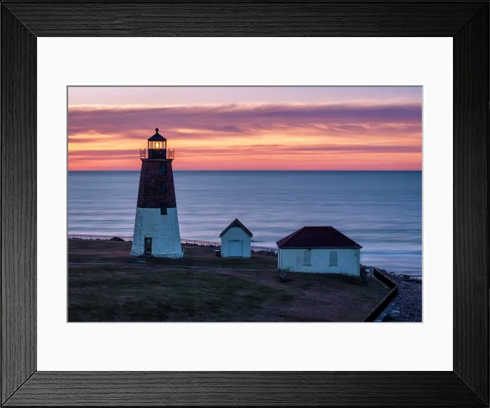 Framed Print : Sunrise over Point Judith Lighthouse, Narrangansett Bay, Rhode Island, USA Framed Print : Sunrise over Point Judith Lighthouse, Narrangansett Bay, Rhode Island, USA